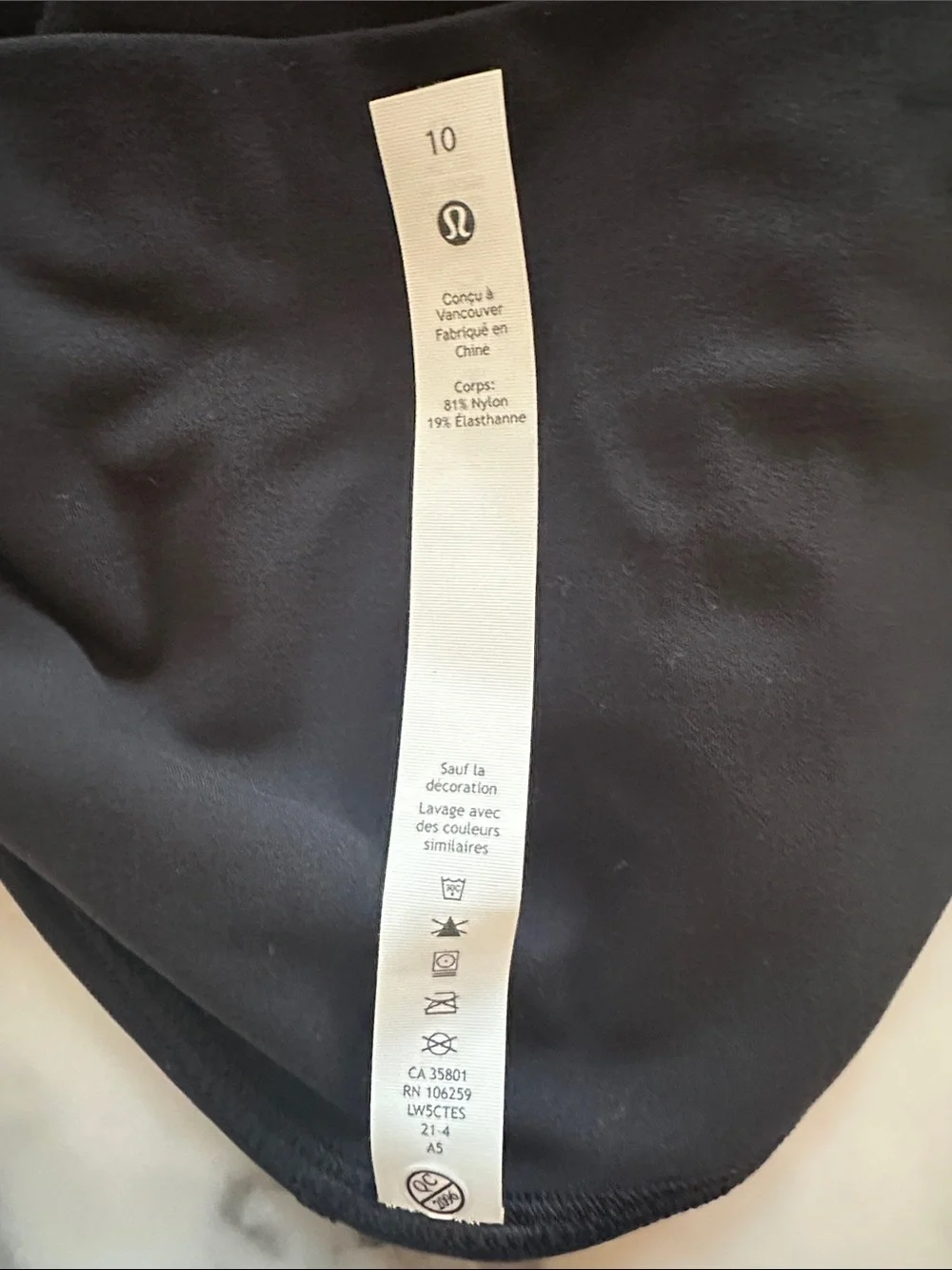 LULULEMON Leggings, Black, Sz.10. NWT - Picture 4 of 5